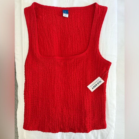 Old Navy Tops - NWT Old Navy Red Textured Sleeveless Tank Top - Size S